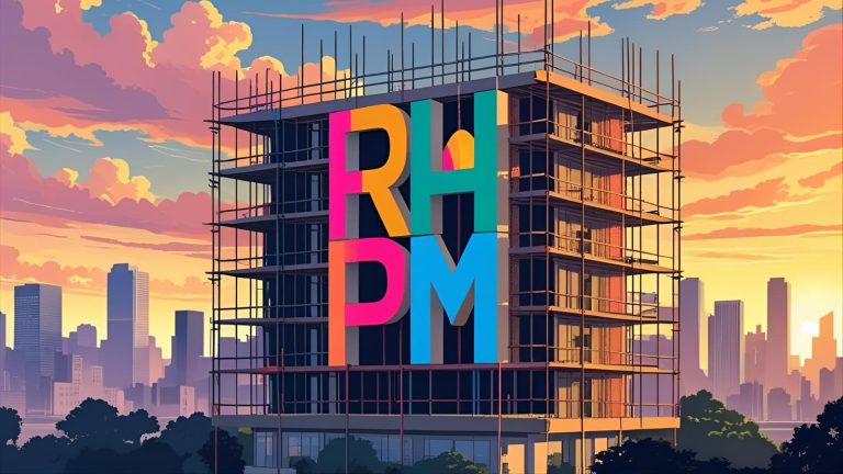 RhPM emblazoned on a skyscraper